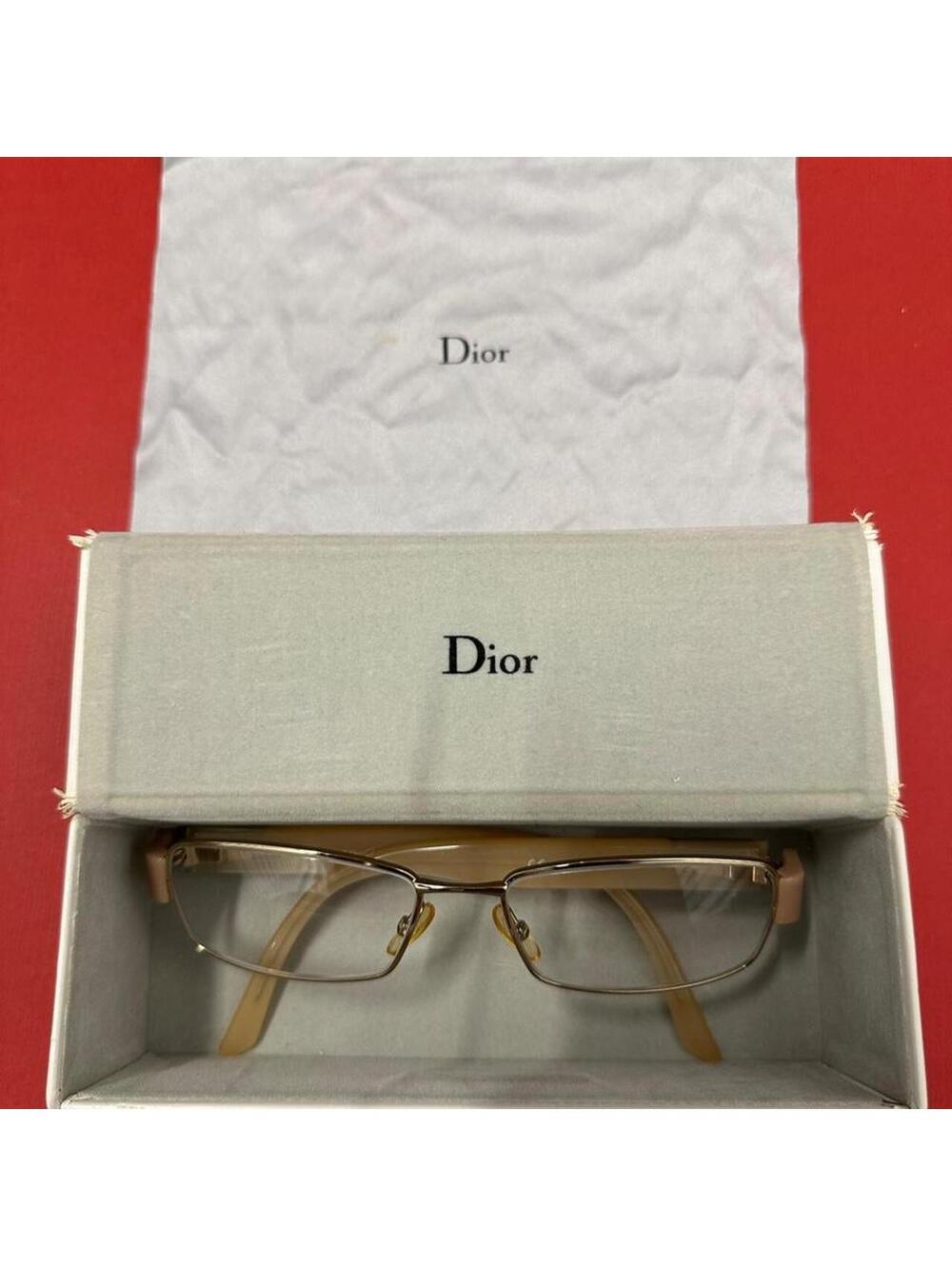 Vintage Y2K Christian Dior gold & cream glasses